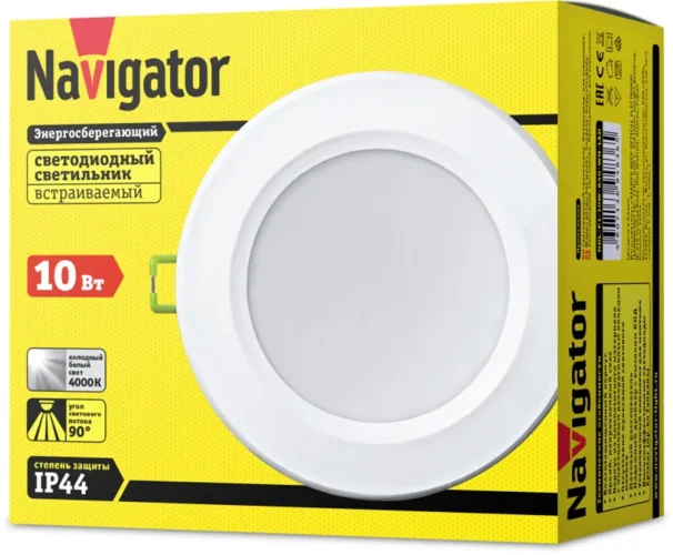 Светильник светодиодный 94 836 NDL-P1-10W-840-WH-LED 10Вт 4000К IP44 750лм 176-264В (аналог R80 100Вт) Navigator 94836 - фото 3