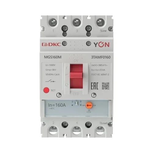 Выключатель автоматический MGS160 3P 128-160A 25kA YON MGS160M-3TAMF0160 - фото 2