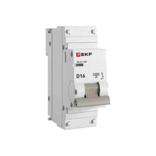Выключатель автоматический модульный 1п D 16А 10кА ВА 47-100 PROxima EKF mcb47100-1-16D-pro - фото