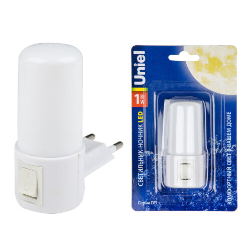 DTL-312 Светлячок/White Светильник-ночник. Механический выключатель. Белый. ТМ Uniel - фото