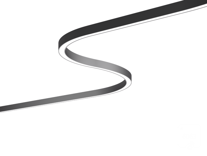 Линейный светильник 6063 Волна 70/75 (RAL9005/1000mm/LT70/IP65 — 3K/30W) - фото 1