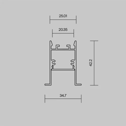 Алюминиевый профиль встраиваемый скрытого монтажа 35x42 (Черный, 2 м), ALM-3542-B-2M 632015 (Черный) 632015 - фото 5