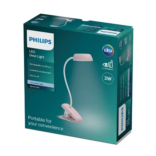 Светильник светодиодный настольный 3W/4000K | Розовый | Donutclip DSK201 USB | - PHILIPS. Фото 3