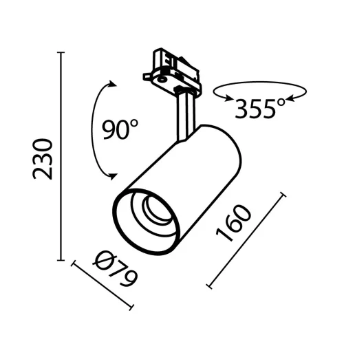 Трековый светильник Фокус / Focus Led Trinity 2700-5000K 30Вт 36° (Черный) TR197-3-30WCCT-M-B - фото 11