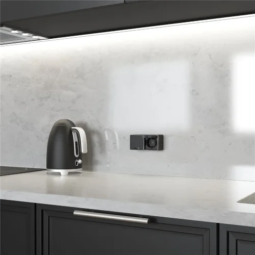 Розетка влагозащ. с зазем. с защит. крышкой и шторками Gallant черный с серебром W5071234 W5071234 - фото 3