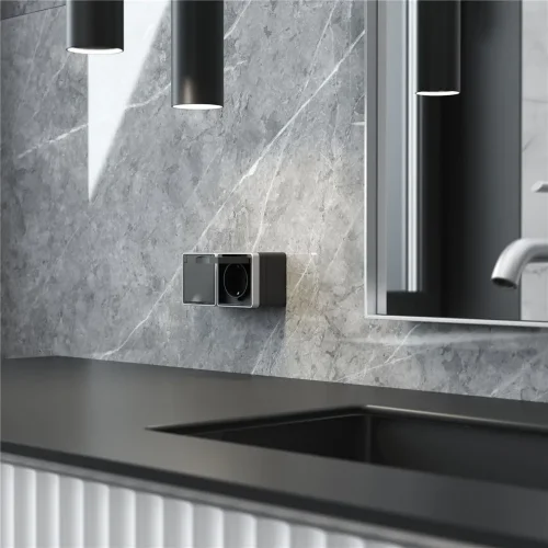 Розетка влагозащ. с зазем. с защит. крышкой и шторками Gallant черный с серебром W5071234 W5071234 - фото 4