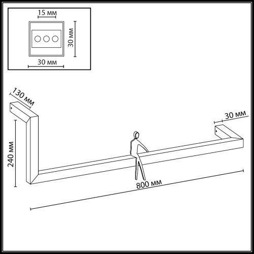 Настенный светильник «ODEON LIGHT» 7153/14WL, серия: GRAFIC (крепление на планке). Фото 2.