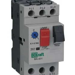 Выключатель автоматический для защиты двигателя 3п 1.6-2.5А 100кА ВА-431 DEKraft 21226DEK