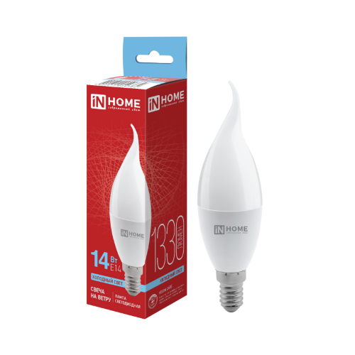 Лампа светодиодная LED-СВЕЧА НА ВЕТРУ-VC 14Вт 230В E14 6500K 1330Лм IN HOME - Фото 2