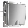 W1171206/ Розетка влагозащ. с зазем. с защит. крышкой и шторками (серебряный) W1171206 - фото