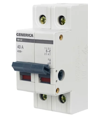Выключатель нагрузки (мини-рубильник) 2п 40А ВН-32 GENERICA MNV15-2-040 - фото 8