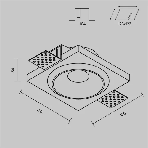 Встраиваемый светильник Gyps Modern GU10 1х10Вт (Белый) - фото 8