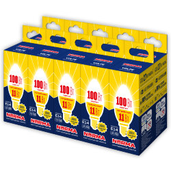 LED-C37-11W-WW-E14-FR-NR Набор из 10штук Лампа светодиодная, Форма свеча, матовая, Серия Norma, Теплый белый свет 3000K, Картон