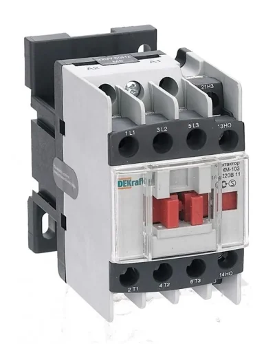Контактор КМ-103 18А кат. 220В AC 1НО+1НЗ AC-3 DEKraft 22113DEK - фото