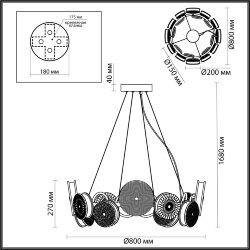 Люстра «ODEON LIGHT EXCLUSIVE» 5416/95L, серия: CARAMELLA (крепление на планке)