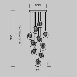 Подвесной светильник Biology 3000К 30Вт (Латунь)
