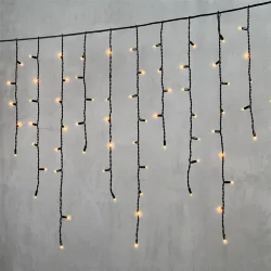 Гирлянда Бахрома 3,2 x 0,9 м Желтая, 168 LED, Провод Черный Каучук, IP65