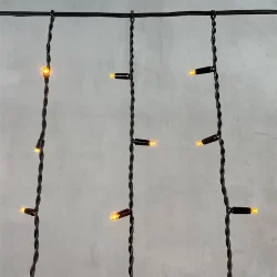 Гирлянда Бахрома 3,2 x 0,9 м Желтая, 168 LED, Провод Черный Каучук, IP65