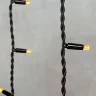 Гирлянда Бахрома 3,2 x 0,9 м Желтая, 168 LED, Провод Черный Каучук, IP65. Фото 3.