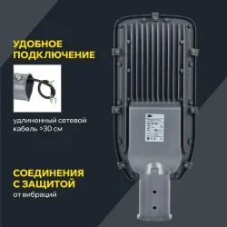 Светильник светодиодный ДКУ 1002-100Д 5000К IP65 уличный консольный сер. IEK LDKU0-1002-100-5000-K03