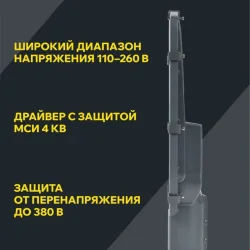 Светильник светодиодный ДКУ 1002-100Д 5000К IP65 уличный консольный сер. IEK LDKU0-1002-100-5000-K03
