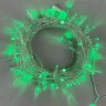 Гирлянда Нить с Колпачком 10м Зеленая 24В, 100 LED, Провод Прозрачный ПВХ, IP65. Фото 1.