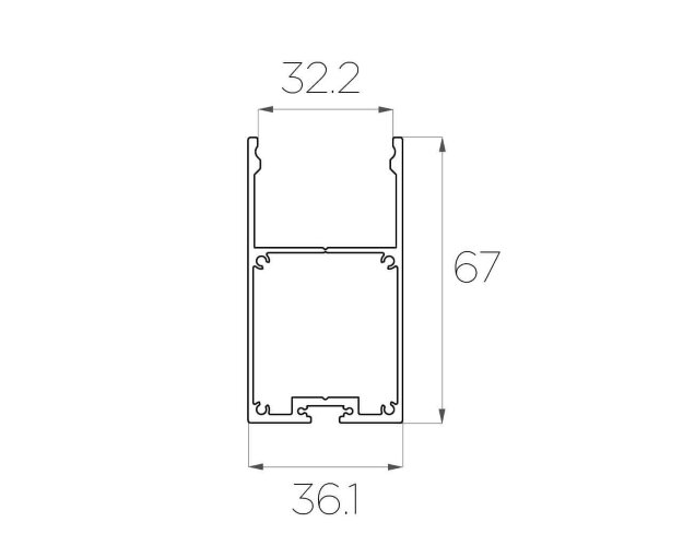 Профиль накладной алюминиевый LC-LP-6735-2 Anod - фото 2