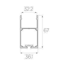 Профиль накладной алюминиевый LC-LP-6735-2 Anod