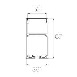 Профиль накладной алюминиевый LC-LP-6735-2 Anod