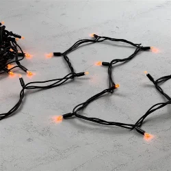 Гирлянда Нить 10м Желтая 220В, 75 LED, Провод Черный Каучук, IP65