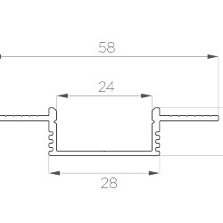 Профиль алюминиевый под шпаклевку LC-LPSH-1258-2 Anod