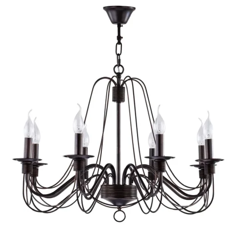 Серия светильников в классическом стиле. Подсвечники и основание для крепления рожков выполнены в виде катушек, обвитых веревкой. Серия имеет два цвета - белый с золотом и коричневый. (Коричневый) - фото