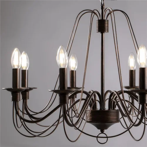 Серия светильников в классическом стиле. Подсвечники и основание для крепления рожков выполнены в виде катушек, обвитых веревкой. Серия имеет два цвета - белый с золотом и коричневый. (Коричневый) - фото 3