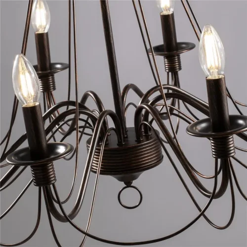 Серия светильников в классическом стиле. Подсвечники и основание для крепления рожков выполнены в виде катушек, обвитых веревкой. Серия имеет два цвета - белый с золотом и коричневый. (Коричневый) - фото 4