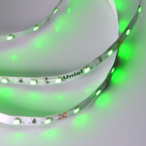 ULS-M11-2835-60LED-m-8mm-IP20-DC12V-4.8W-m-5M-GREEN PROFI Гибкая светодиодная лента на самоклеящейся основе, Катушка 5м, в герметичной упаковке, Зеленый свет. - фото 3