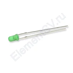 Светодиод ICL-3mm LE66 (green, 2000-3000 mcd, diffuse)