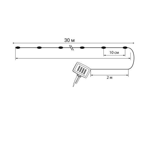 USL-S-128-PT30000 MULTI DEW Садовая гирлянда на солнечной батарее Роса, 300 светодиодов, Разноцветный свет, 1xАА Ni-Mh аккумулятор в-к, IP44, TM Uniel - фото 7