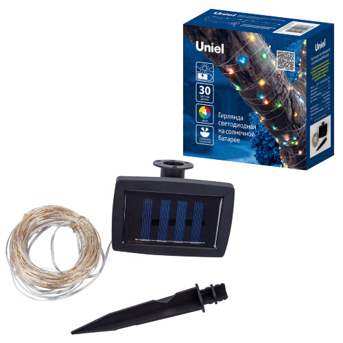 USL-S-128-PT30000 MULTI DEW Садовая гирлянда на солнечной батарее Роса, 300 светодиодов, Разноцветный свет, 1xАА Ni-Mh аккумулятор в-к, IP44, TM Uniel - фото 6