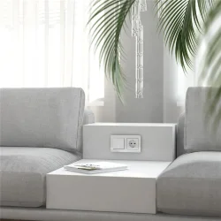 Выключатель одноклавишный проходной с подсветкой (белый акрил) W1112141