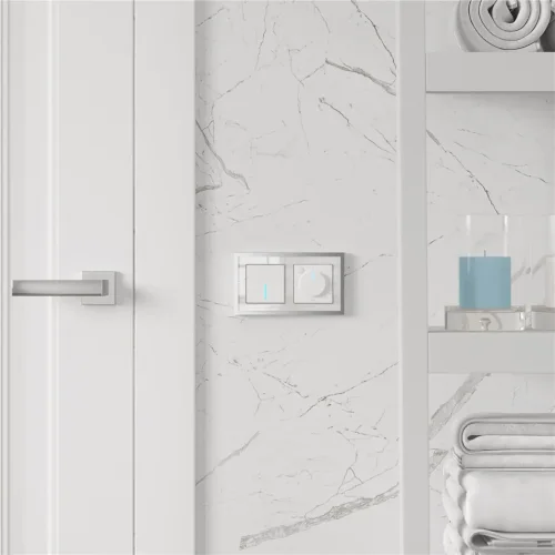 Рамка из металла на 2 поста Baguette белый/серебро W0022850 - фото 3