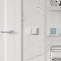 Рамка из металла на 2 поста Baguette белый/серебро W0022850