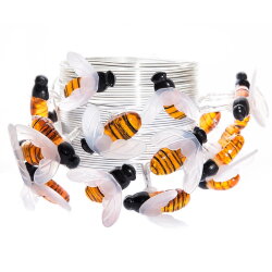 USL-S-127-PT4000 BEES Садовая гирлянда на солнечной батарее Пчелки, 20 светодиодов, Теплый белый свет, 1xАА Ni-Mh аккумулятор в-к, IP44.