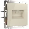 Розетка двойная Ethernet RJ-45 (слоновая кость) W1181103 - фото