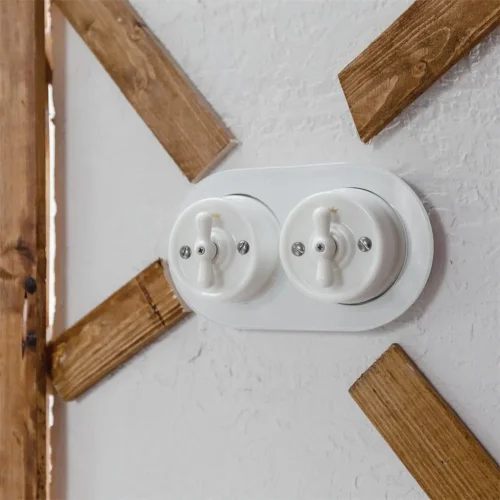 Выключатель на 4 положения двухклавишный белый ретро W5620001 - фото 10