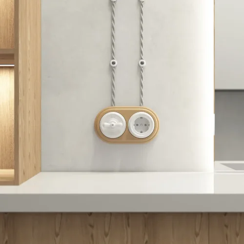 Выключатель на 4 положения двухклавишный белый ретро W5620001 - фото 6