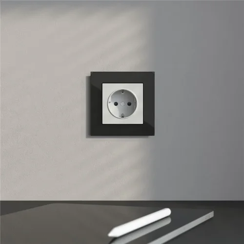 Розетка с заземлением, безвинтовой зажим (белая) W1171301 - фото 2