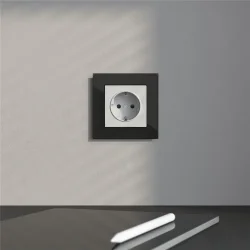 Розетка с заземлением, безвинтовой зажим (белая) W1171301