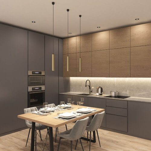 DK4050-BG Подвесной светильник, IP 20, 15 Вт, GU10, матовое золото с черным, алюминий. Фото 3