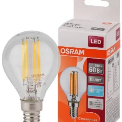 Лампа светодиодная филаментная 5W 4000K (=60W) E14 | Шарик | LED Star 2Y FILAMENT | - OSRAM