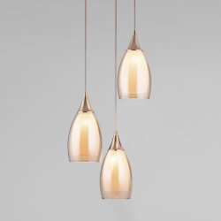 Подвесной светильник со стеклянным плафонами 50085/3 золото (044661)